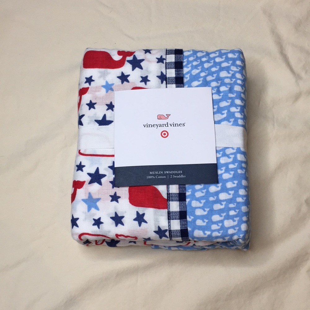 NWT 2 Vineyard Vines Muslin Swaddles
